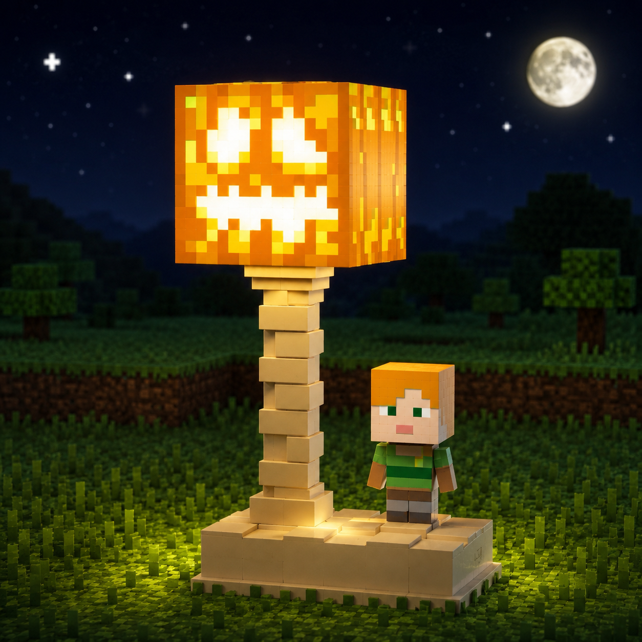 Pixel Block Glow Craft Table Lamp