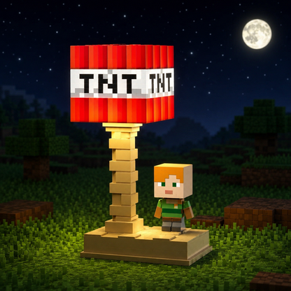 Pixel Block Glow Craft Table Lamp